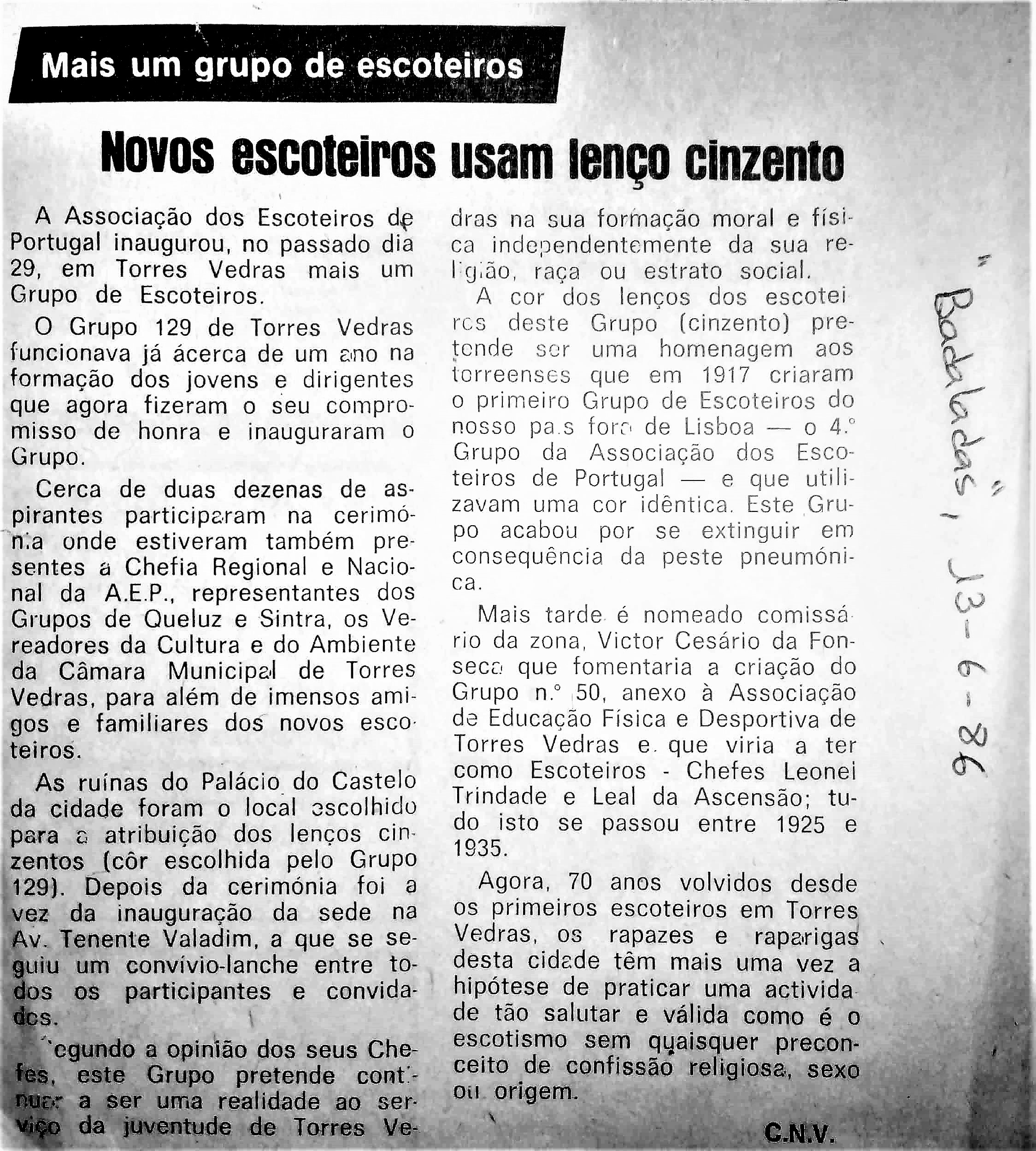 Abertura do 129 in Badaladas
